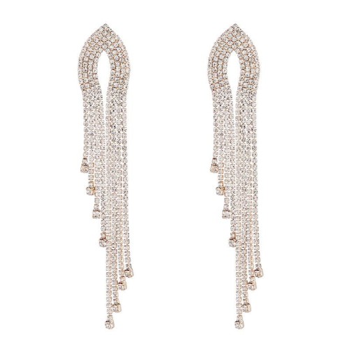 occidental style  Rhinestone tassel long earrings brief multilayer temperament exaggerating EarringE