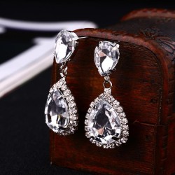 Korean style fashion brilliant drop crystal earringsE
