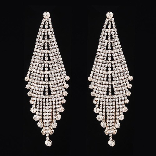    fashion Rhinestone Earring  claw chain long style tassel fully-jewelled earringE
