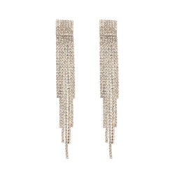 silver temperament super long style tassel earrings woman  occidental style Rh..