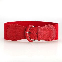   Dress women belt leather bag buckle animal pattern elasticity width belt wom..