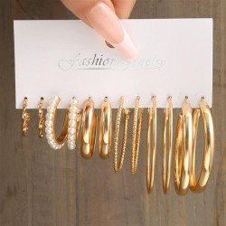 occidental style Metal circle square geometry earrings earrings setins high-en..