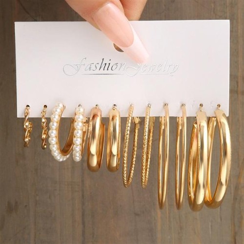 occidental style Metal circle square geometry earrings earrings setins high-endearrings se