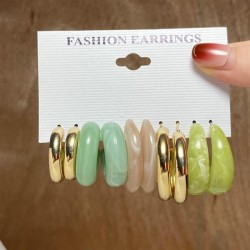 Earringset Metal earrings Acrylic circle set Pearl earrings