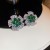 silver diamond zircon flowers earrings occidental style personality ear stud samllins wind