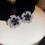 silver diamond zircon flowers earrings occidental style personality ear stud samllins wind