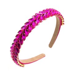  Headband Korean style same style embed glass diamond leaves Headband trend fa..