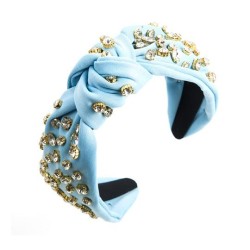  Headband occidental style Cloth Headband fully-jewelled temperament width