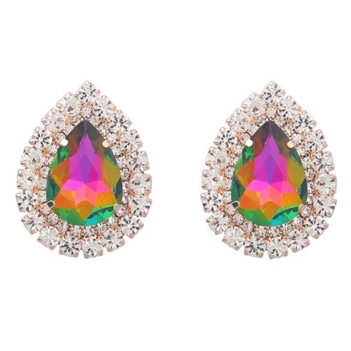 claw chain occidental style exaggerating earrings Alloy diamond ear stud lady drop glass diamond fully-jewelled