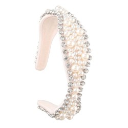 spring imitate Pearl Headband occidental style Headband diamond embed Pearl he..