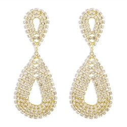E occidental style  samll wind drop fully-jewelled earrings exaggerating perso..