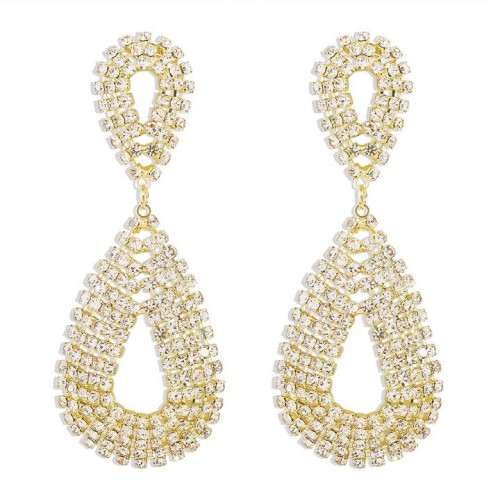 E occidental style  samll wind drop fully-jewelled earrings exaggerating personality Earring