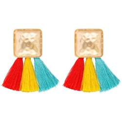 occidental style creative ethnic style color tassel geometry ear stud personal..