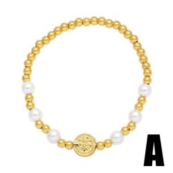 occidental style all-Purpose bronze gilded color retention bracelet love Five-..