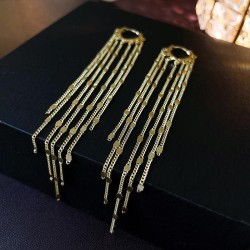 elegant Metal sequin chain tassel buckle Korea samll fashion brief long style ..