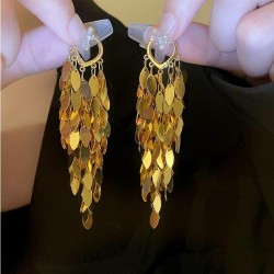tassel earrings high occidental style exaggerating long style buckle samll uni..