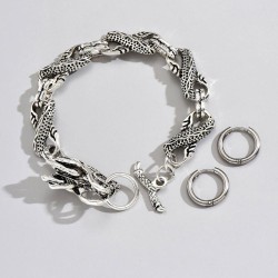 occidental style fashion retro head head bracelet surface circle man set