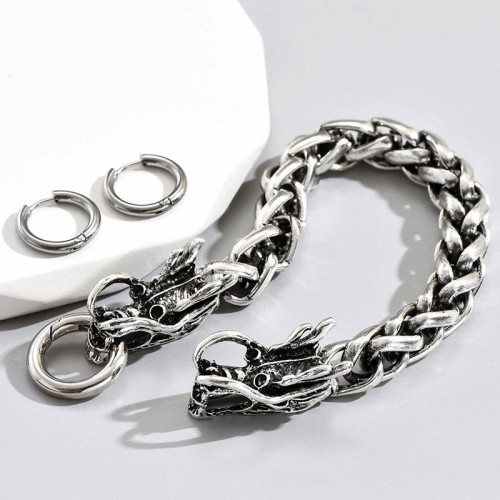 occidental style fashion retro head head bracelet surface circle man set