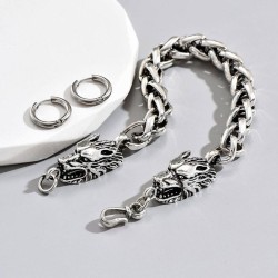 occidental style fashion retro head bracelet surface circle man set