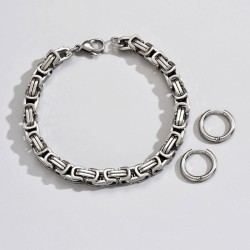 occidental style fashion concise stainless steel bracelet surface circle man s..