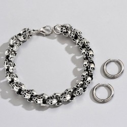 occidental style fashion retro skull bracelet surface circle man set