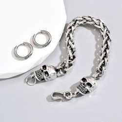 occidental style fashion retro skull bracelet surface circle man set