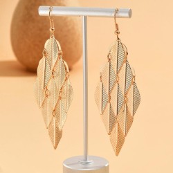 fashion concise Metal leaves temperament woman earrings