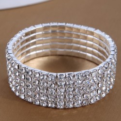 fashion concise5 row diamond woman elasticity personality bracelet