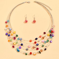 fashion all-Purpose concise Shells multilayer temperament necklace woman set