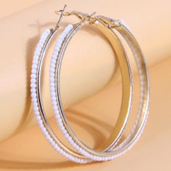fashion concise row beads temperament woman buckle circle