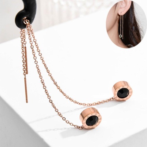 fashion concise titanium steel zircon personality ear stud