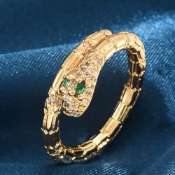 fashion bronze sweetOL concise embed Zirconium snake personality woman opening..