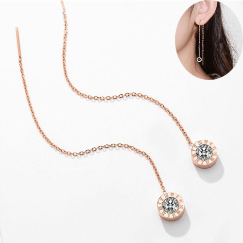 fashion concise titanium steel zircon personality ear stud