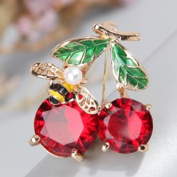 fashion sweetOL concise cherry Suit accessories lady brooch