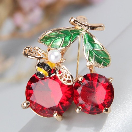 fashion sweetOL concise cherry Suit accessories lady brooch