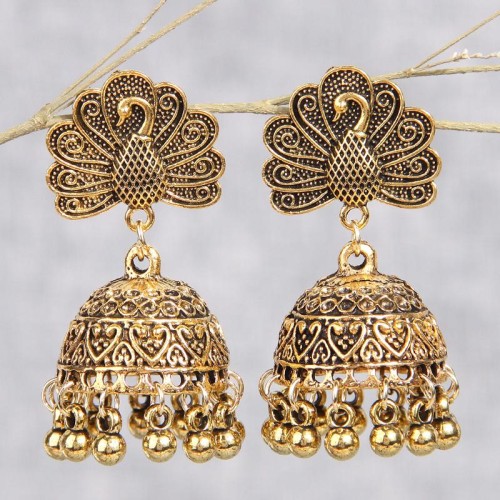 fashion retro peacock temperament exaggerating woman earrings