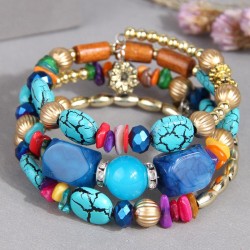 fashion customs Shells turquoise mash up multilayer fashion lady temperament m..