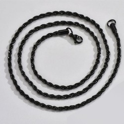 stainless steel black establishment twisted man necklace