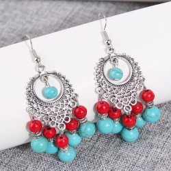 fashion Bohemia retro noble turquoise drop temperament woman earrings