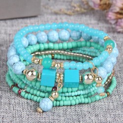 fashion noble wind Bohemian style mash up beads multilayer woman bracelet