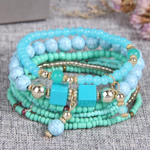 fashion noble wind Bohemian style mash up beads multilayer woman bracelet