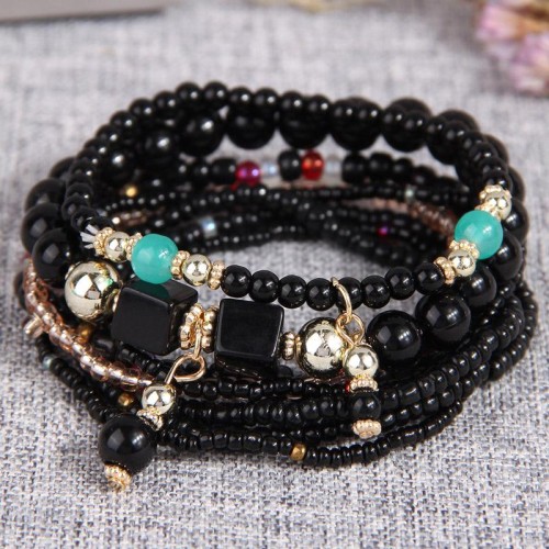 fashion noble wind Bohemian style mash up beads multilayer woman bracelet
