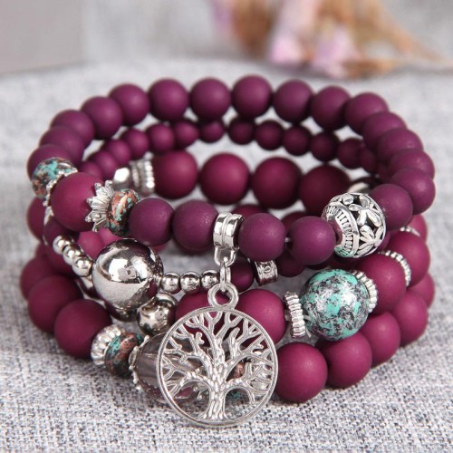 fashion concise Life tree frosting multilayer woman bracelet