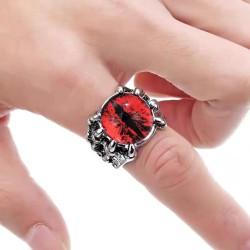 fashion retro eyes opening man ring