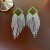 elegant hollow rhombus diamond tassel silver earrings occidental style fashion e