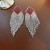 elegant hollow rhombus diamond tassel silver earrings occidental style fashion e