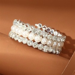  occidental style personality fashion Pearl opening bangle all-Purpose twining..