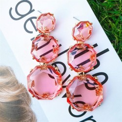 Earrings occidental style Alloy mosaic resin geometry transparent fashion brie..