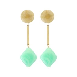  occidental style Alloy resin earrings geometry Round rhombus creative brief f..