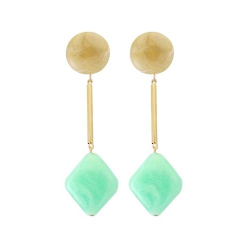  occidental style Alloy resin earrings geometry Round rhombus creative brief fashion Earring